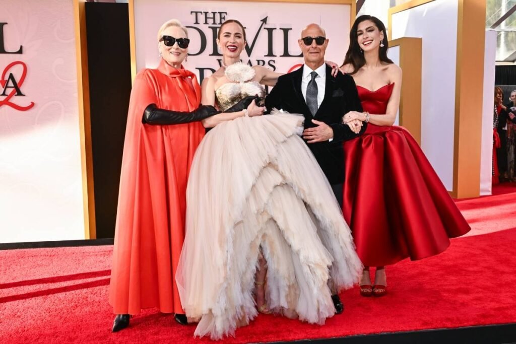 'The Devil Wears Prada 2' stars reunite for glamorous premiere